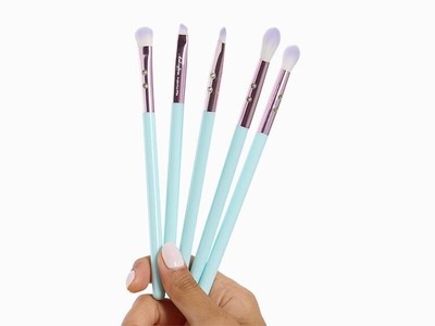 SLmissglam 5Pcs Ombré Makeup Brush Set - Aqua & Pink cosmetics Tools Beauty New