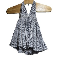 LoveShackFancy Deanna Halter Mini Dress Size 1 Polka Dot White Purple