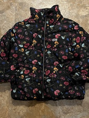 Vans Dark Floral Black/Multicolor Women s Puffer Jacket (small)