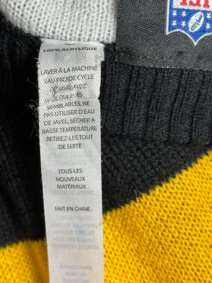 Pittsburgh Steelers Sweater Mens XL Black Yellow NFL Football Roethlisberger #7 - Image 4 of 4