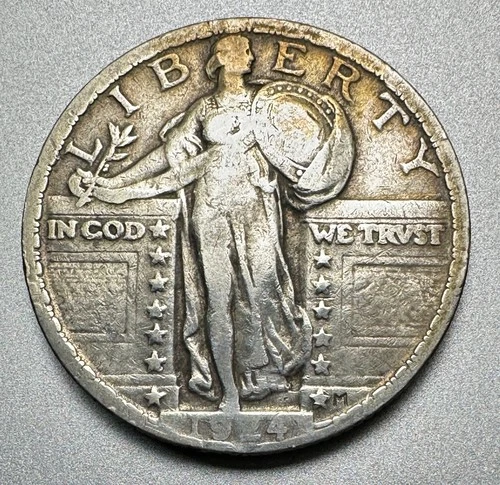 1924  STANDING LIBERTY QUARTER  NICE DETAIL  BETTER DATE  #1901
