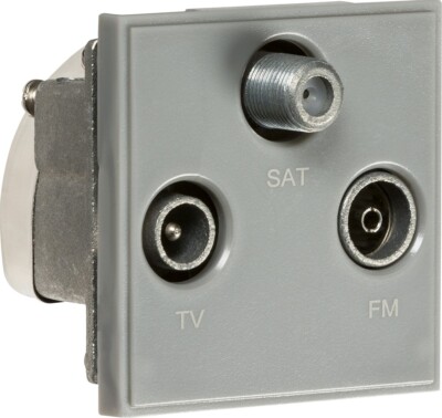 KNIGHTBRIDGE EUROMODUL GEBÜRSTET CHROM GRAU DATEN HDMI TV SAT CAT5 CAT6 USB MEDIA
