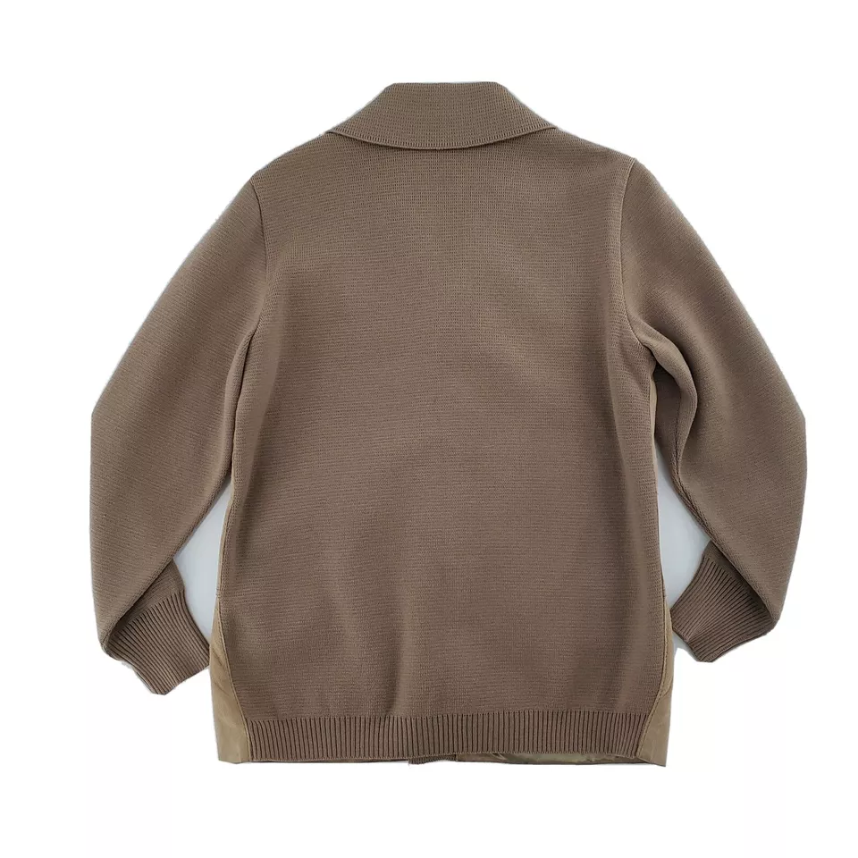 Torras Of Spain Jacket Adult 5 Brown Coat Suede Front Knit Notched Collar Mens - Image 2 of 4