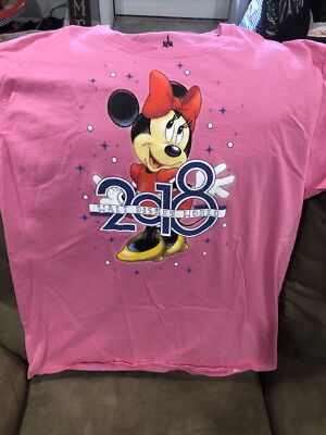 18 Women S Disney Parks Minnie Mouse T Shirt Pink Large Ebay