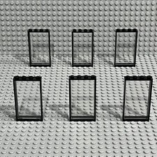 Lego Door Frames Black 1x4x6 (60596) + Trans-...