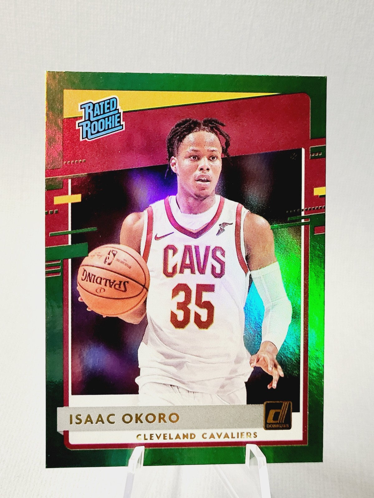 Isaac Okoro Green Flood Rated Rookie Donruss 2020-21 #203 Cavaliers