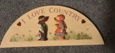 I Love Country Wood Wall Hanger 11" X 5"
