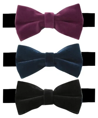 Boys Kids Mens Velvet Dickie Bow Neck Tie Pocket square Hanky 2 Piece Formal Set
