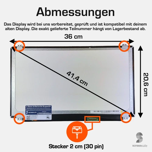 Dell Inspiron 15 3000 Series LCD Display Bildschirm 1366x768 15.6" HD LED bzm - Bild 2 von 4