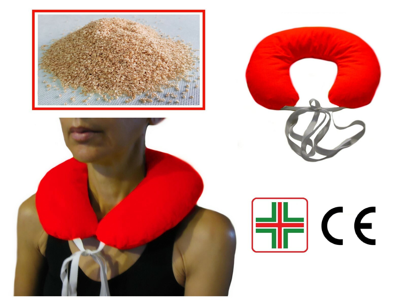 Cuscino con Pula di Miglio Riscaldabile Scaldacollo Cervicale Riscaldante Nuca