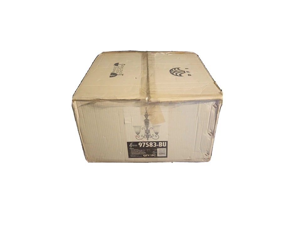 Fuente de luz Designers en ámbar quemado con vidrio beige cosecha 97583-BU Foto 2 de 4