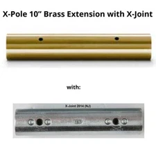 X-pole X-Pert Pro Extension for NX,PX Poles: 10-inch, 45mm - BRASS -WITH X-JOINT