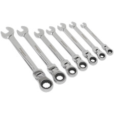 Siegen 7 Piece Flexible Head Combination Ratchet Spanner Set Metric