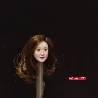 1:6 Asian Actor Zhao Liying Curly Hair Head Sculpt For 12'' Female PH Figure Body