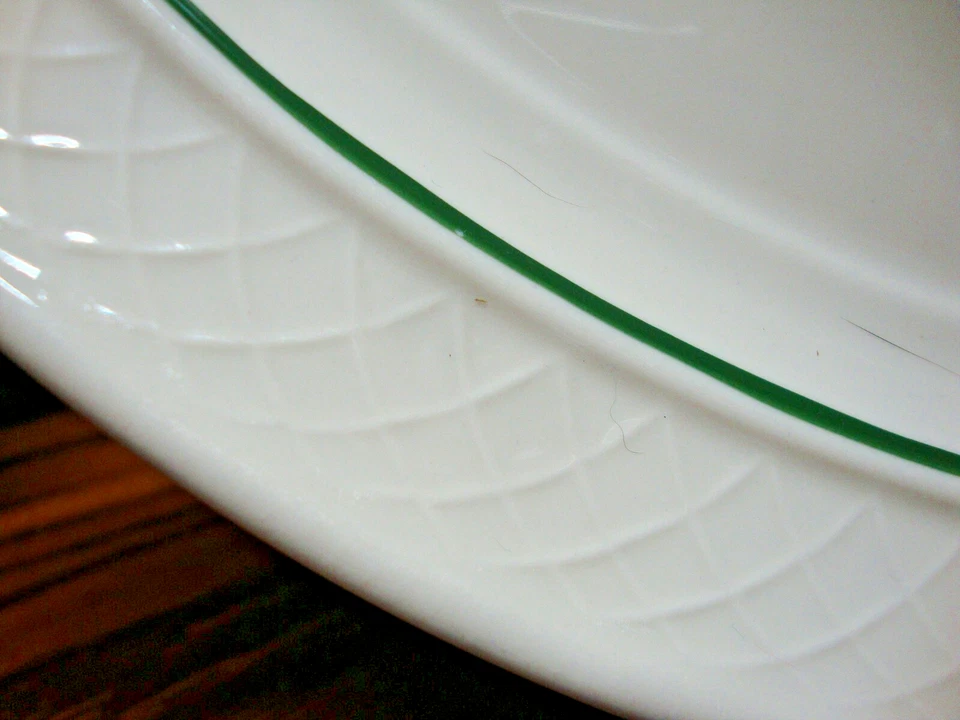 Homer Laughlin HHA Gothic 13" Oval Platter Plate Green Band Restaurant Ware  i27 - Image 4 of 4