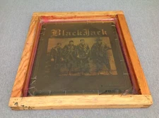 Vintage Silk Screen Printing "Black Jack" Wood Frame