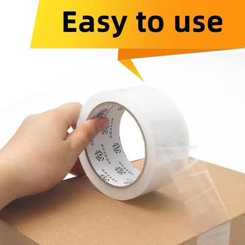 Transparent Packing Tape - 6 Roll Set, 2.4 Mil for Heavy-Duty Shipping & Sealing - Picture 5 of 8