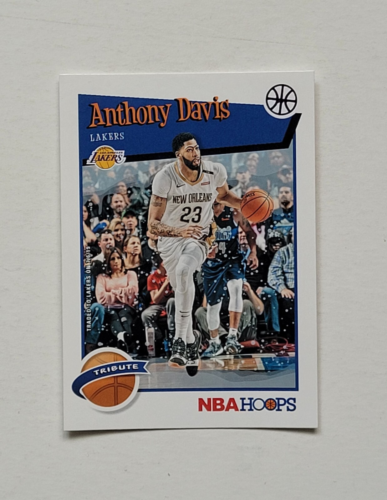 2019-20 Panini Hoops Winter #294 Tribute Anthony Davis Purple Foil
