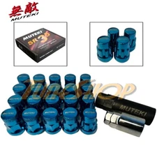 MUTEKI LOCK SR35 WHEELS LUG NUTS 12X1.25 M12 1.25 ACORN RIM CLOSE END 20 BLUE S