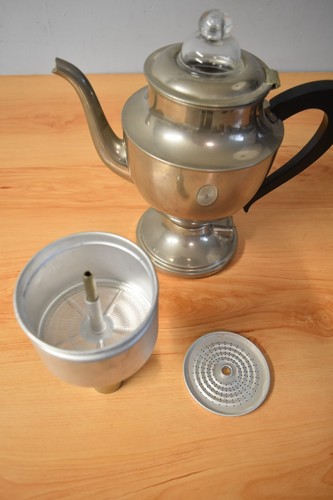 VINTAGE HOTPOINT EDISON ELECTRIC COFFEE POT 114P45W - NO CORD - UNTESTED - Picture 4 of 7