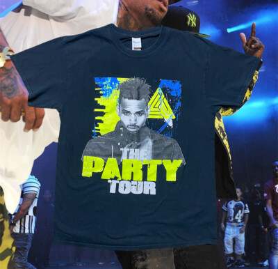Chris Brown The Party Tour T Shirt Mens Medium 50 Cent Preowned