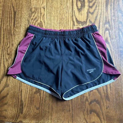 Brooks Size S Womens Black Equilibrium Technology Lined Running Shorts T568