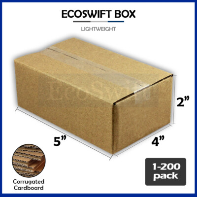 1-200 5x4x2 ''EcoSwift'' Cardboard Packing Mailing Shipping Corrugated Box Cartons