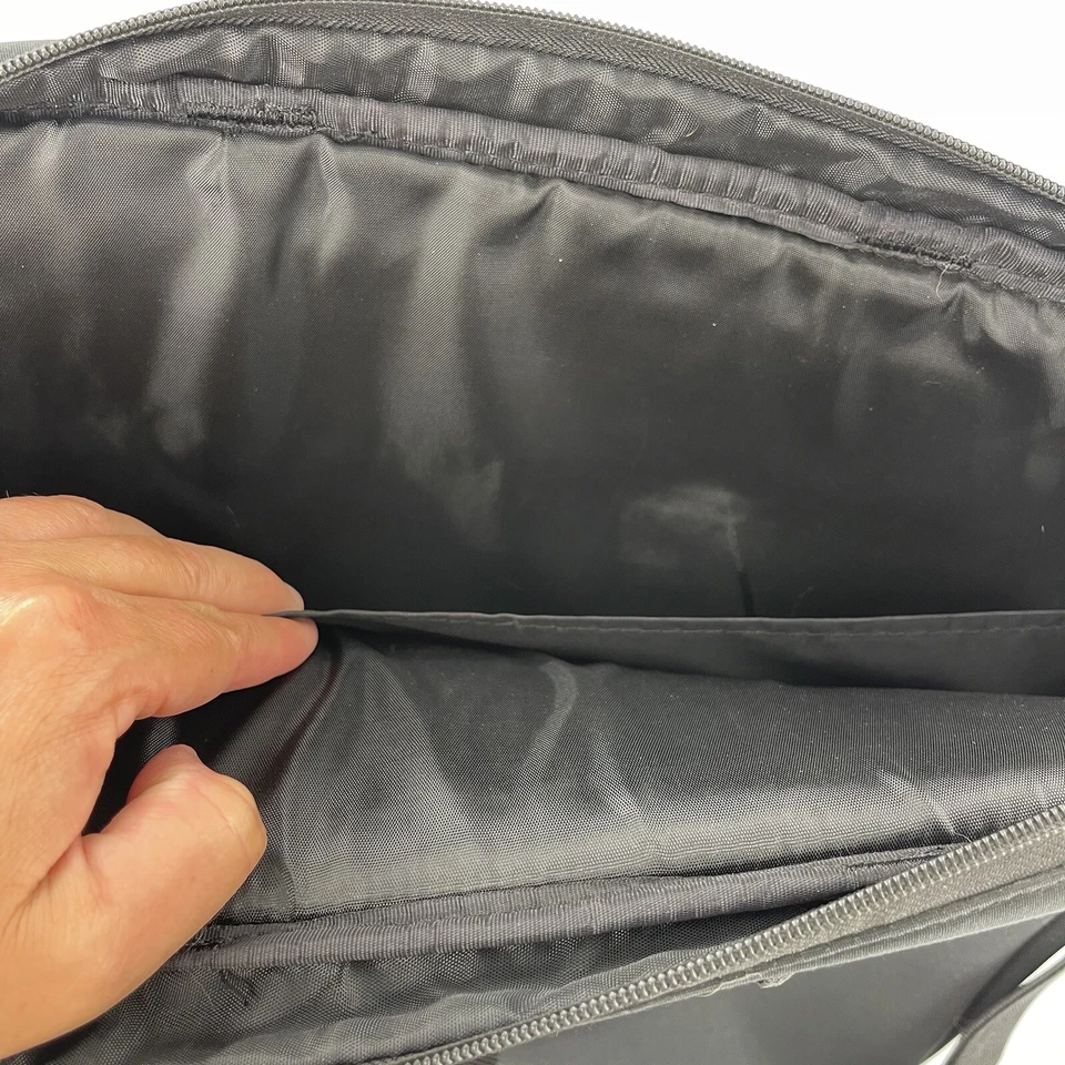 TARGUS Grande Negro Nylon Acolchado Laptop Bolso Mensajero Maletín Bolsillo Gris a Foto 4 de 4