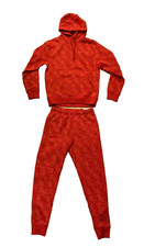 Men Nike BB LA Monogram Club Fleece Sweatsuit Size S Red FZ2230 FZ2231 Joggers