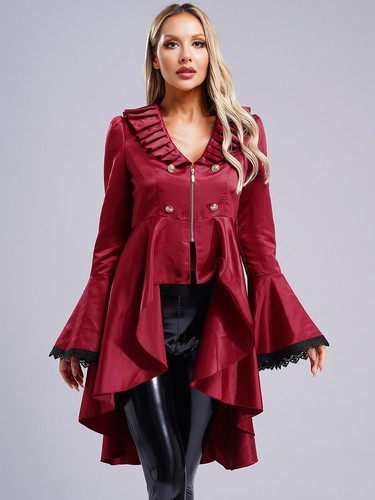 Womens Jackets Vintage Renaissance Long Sleeve Tailcoat Festival Coat Vampire - Bild 11 von 34