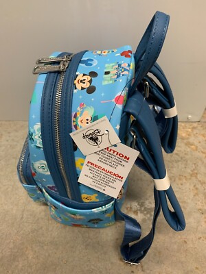 2022 Disney Parks Excl. Loungefly Disney Park Icons Blue Backpack