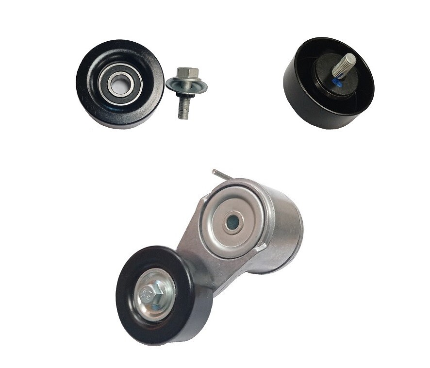 2 X IDLER PULLEY + TENSIONER FOR JEEP WRANGLER JK / LIBERTY CHEROKEE KK