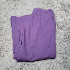 Metro Style Dress Pants Womens 16P Purple Straight Leg Pleated Pockets Trousers