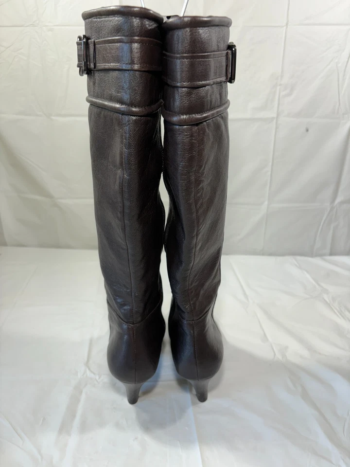 Calvin Klein Belize Tall Brown Leather Riding Boots size 8 M - Image 3 of 4