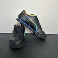 Puma Roma Youth Boys Size 4 Black Sneakers Casual Shoes 392238-01 EUC Charity