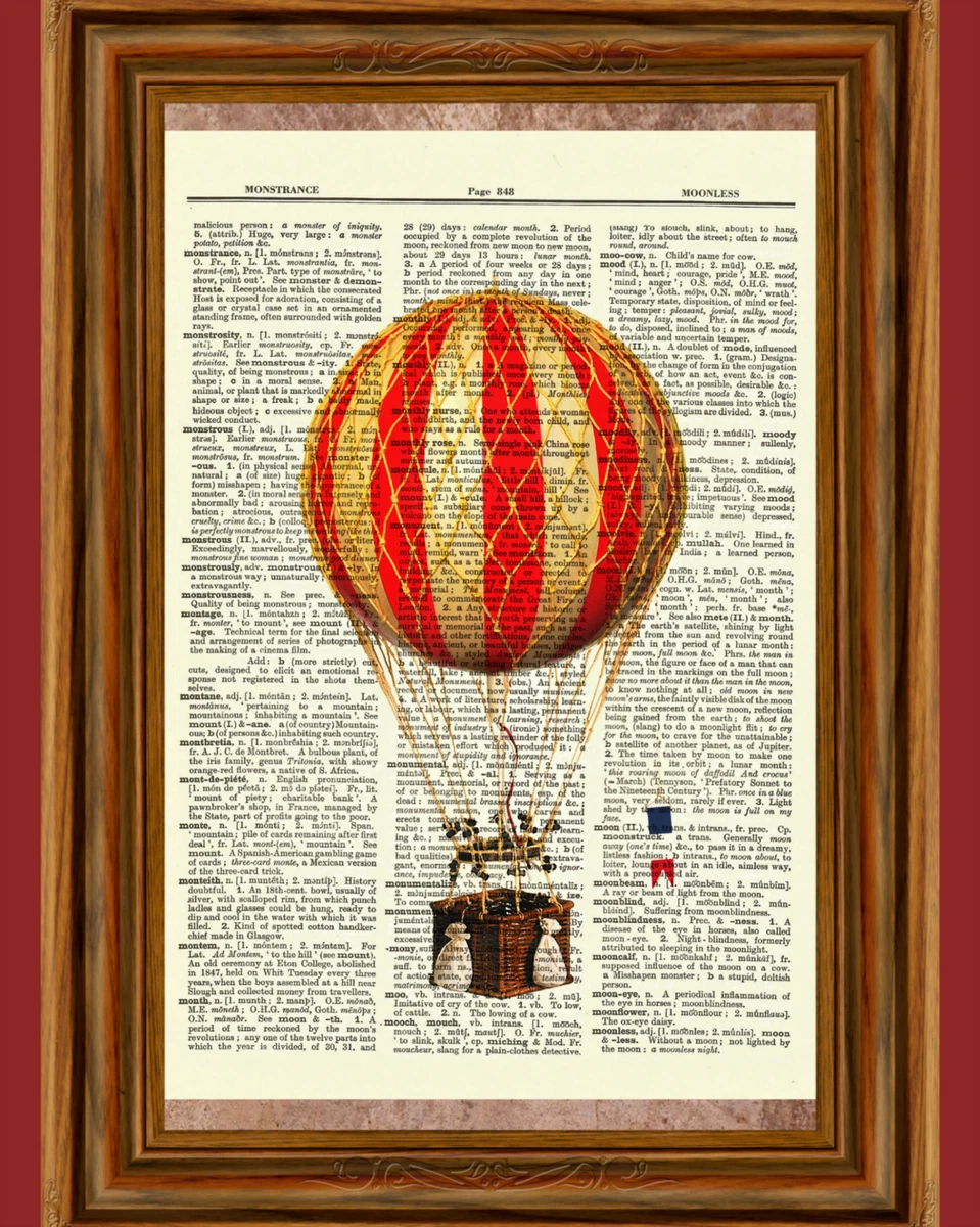 Vintage Hot Air Balloon Art