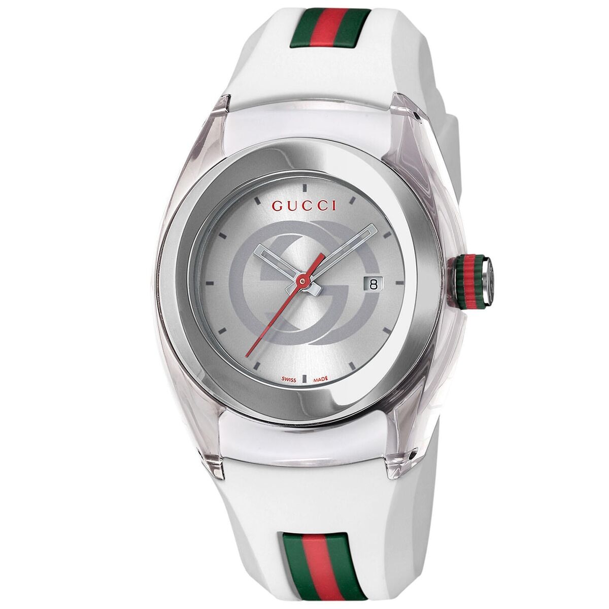 Gucci Women's Sync L White Rubber Strap Quartz Watch Gucci Women's Sync L White Rubber Strap Quartz Watch