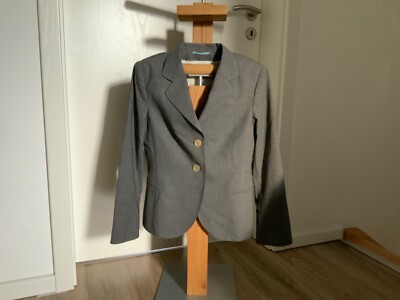 Klassischer Blazer Windsor grau Länge 60 cm Schurwolle 