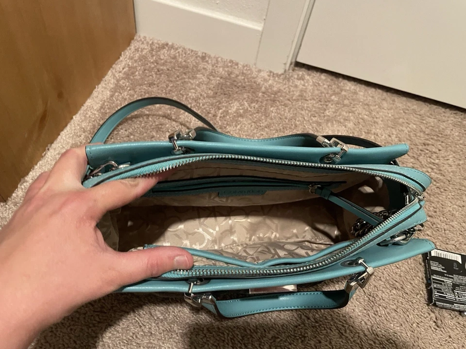 Calvin Klein Teal And Brown Purse  - Image 2 of 4