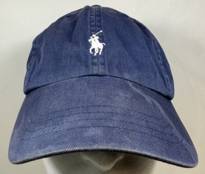 Polo Ralph Lauren Hat Style Blue Sail Ocean Beach Cap Leather Strap Distressed