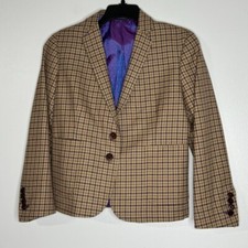 Holland & Sherry Royal Classic Plaid Blazer Women’s Size S