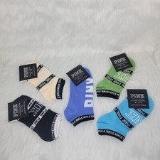 PINK Victoria's Secret Collegiate Collection Crew Socks Womens Size OS New.