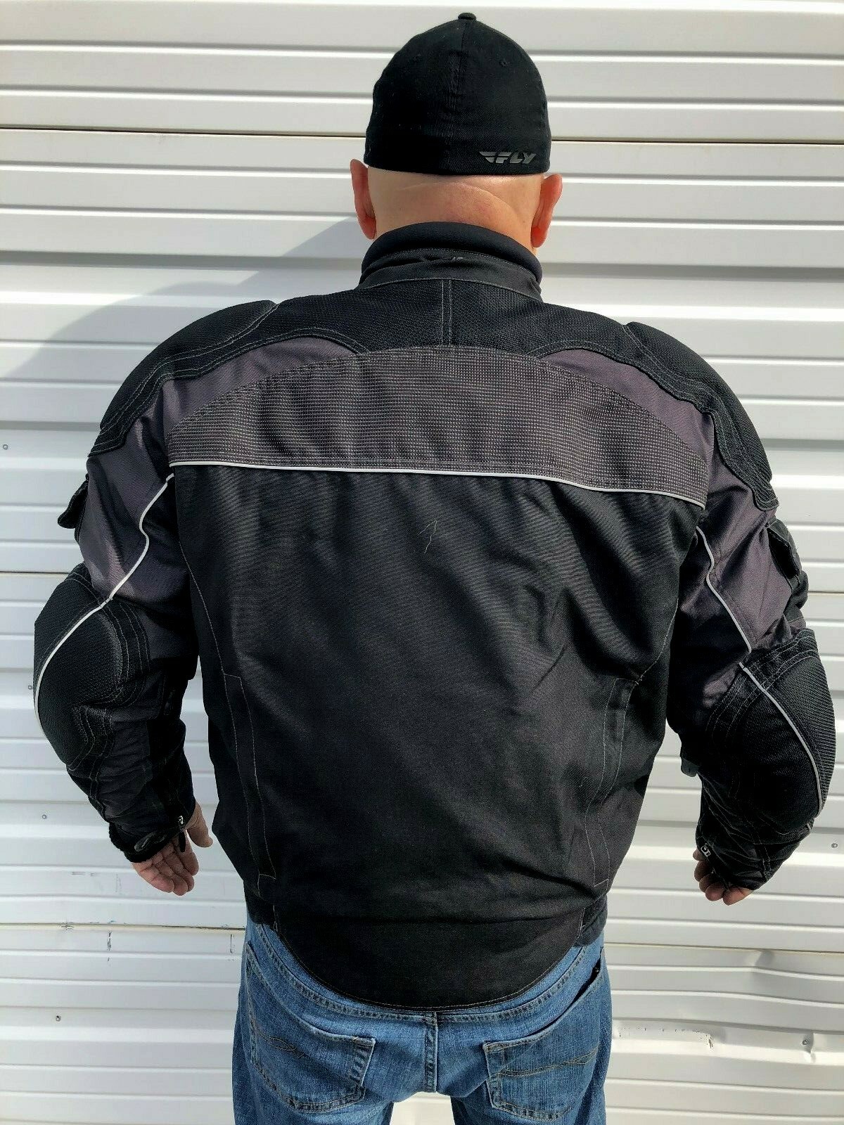 Olympia Sports Men's Commando Motorcycle Jacket MD Black/Grey 220135