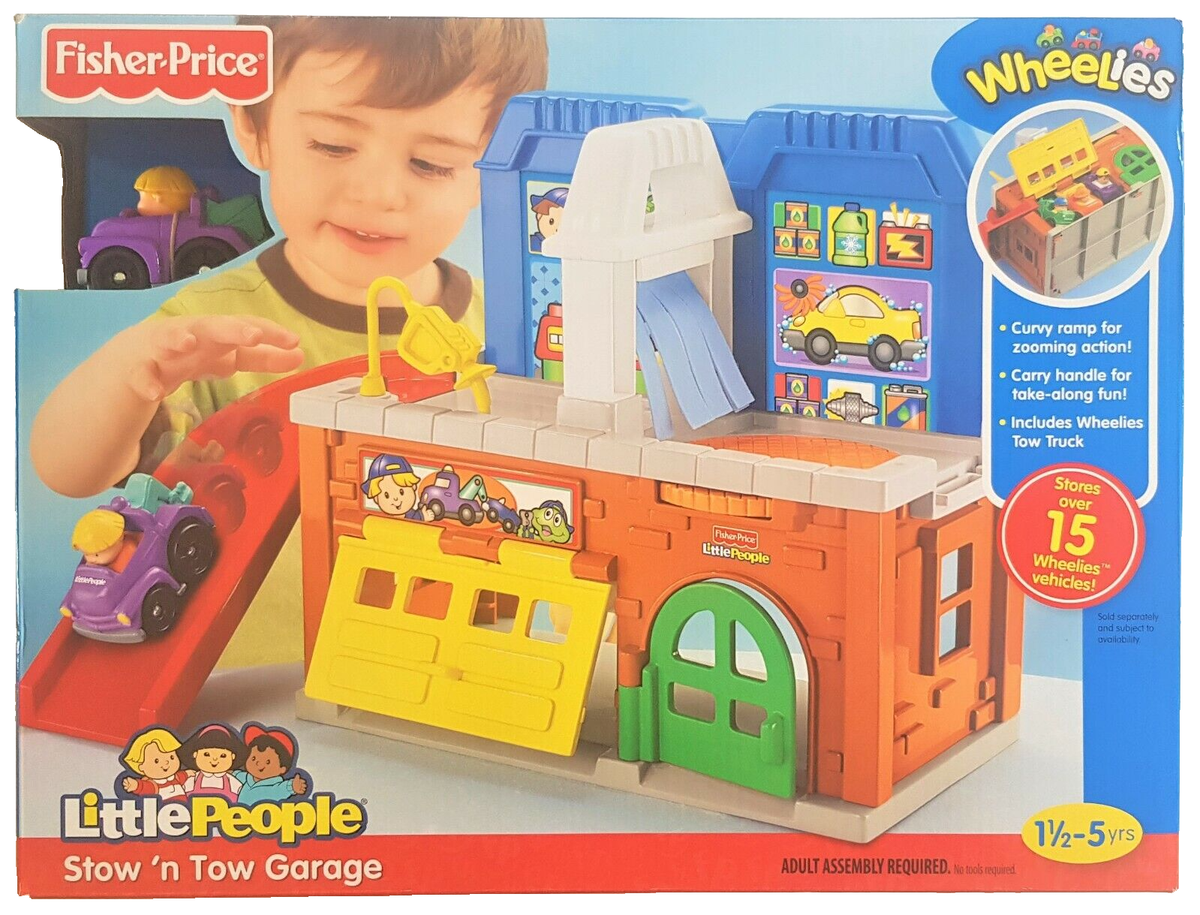 Fisher Price Little People WHEELIES STOW 'N TOW GARAGE Toy Cars