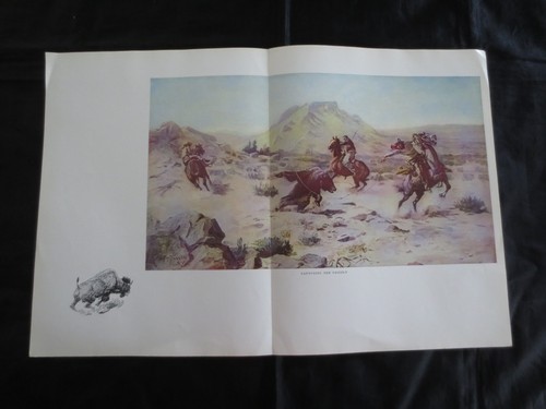 21 COLOR COWBOY REPRODUCTIONS from 1957 CHARLES M. RUSSELL BOOK by H. McCracken - Picture 11 of 16