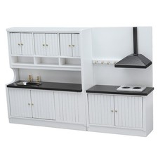 —Miniature Kitchen Cute Design Doll House Role Playing Wooden Doll Furniture