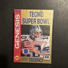 Tecmo Super Bowl - Sega Genesis 1993 - CIB Complete with Manual - Tested Works