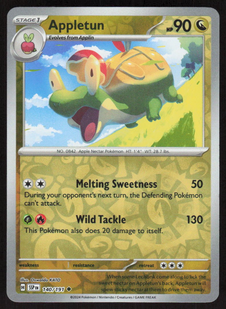 Pokemon Appletun Uncommon 140/191 Surging Sparks Reverse Holofoil NM