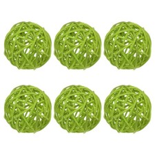 6er-Pack geflochtene Rattanb&auml;lle 3,2 Zoll f&uuml;r Weihnachten/Hochzeiten/DIY Gr&uuml;n