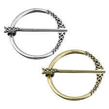 2pcs Vintage Brooch Cloak Pins Penannular Brooch Cloak Clasp Silver Gold